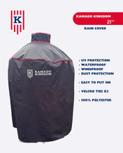 Load image into Gallery viewer, Kamado Grill Rain & UV Dust Cover Coat – 21" | Black, Red, or Blue | Premium Water-Resistant