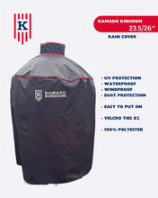 Load image into Gallery viewer, Kamado Grill Rain & UV Dust Cover Coat – 23.5 " - 26" | Black, Red, or Blue | Premium Water-Resistant (Copy)