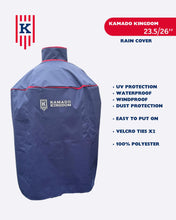 Load image into Gallery viewer, Kamado Grill Rain & UV Dust Cover Coat – 23.5 " - 26" | Black, Red, or Blue | Premium Water-Resistant (Copy)