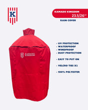 Load image into Gallery viewer, Kamado Grill Rain & UV Dust Cover Coat – 23.5 " - 26" | Black, Red, or Blue | Premium Water-Resistant (Copy)