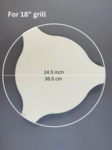 Ceramic heat deflector for 18" outer diameter Kamado grill
